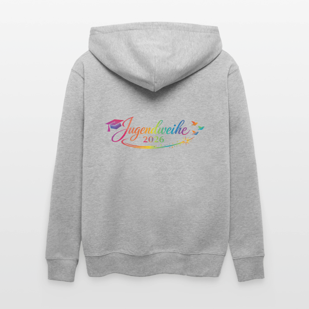 Stanley/Stella Unisex Bio-Kapuzenjacke CULTIVATOR  "Jahreslogo 2026" - Grau meliert