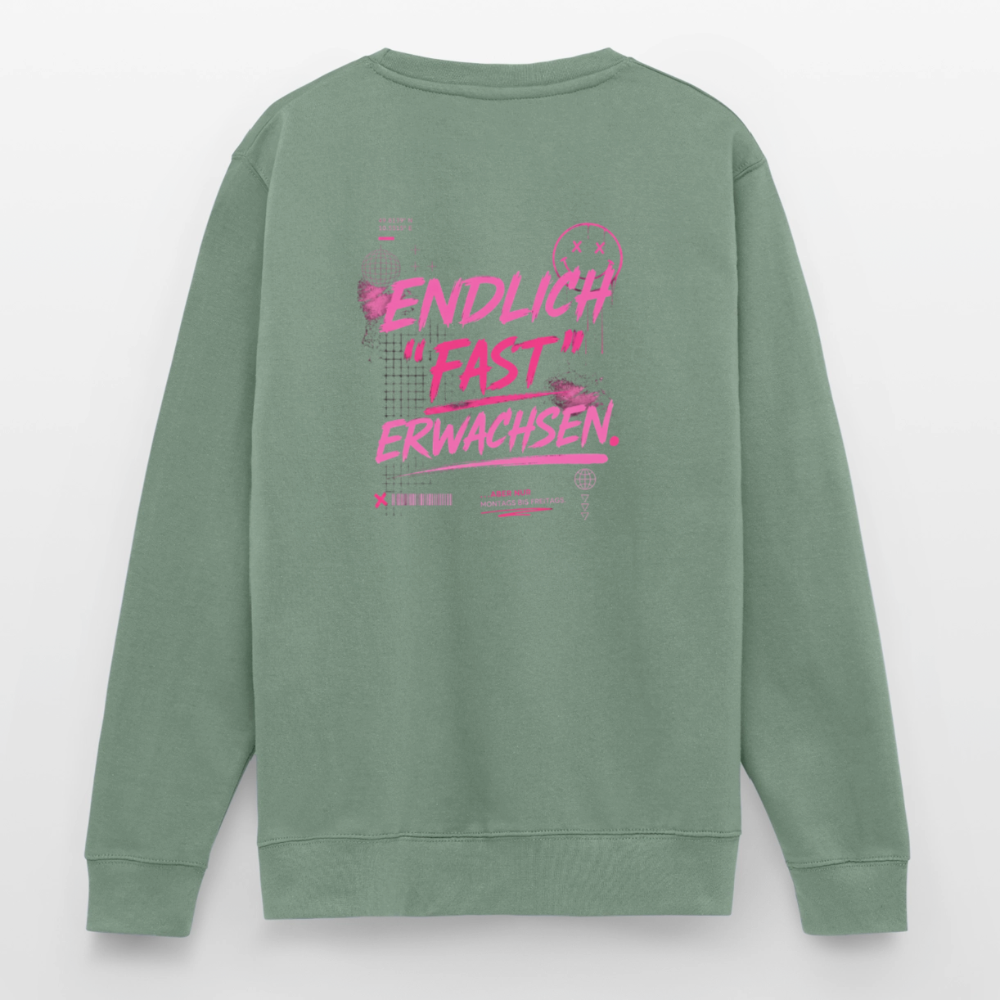 Unisex Pullover " fast Erwachsen pink" - Graugrün