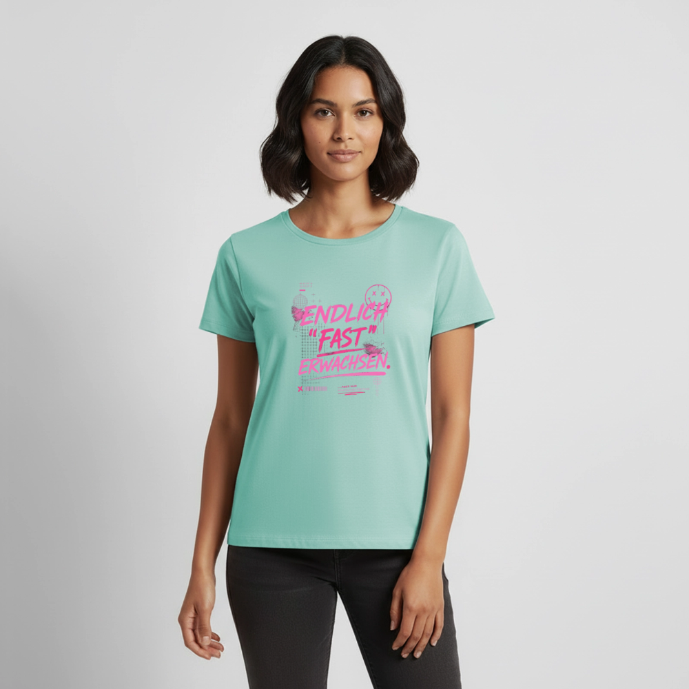 Frauen Premium T-Shirt nachhaltig "fast Erwachsen pink" - Mint 