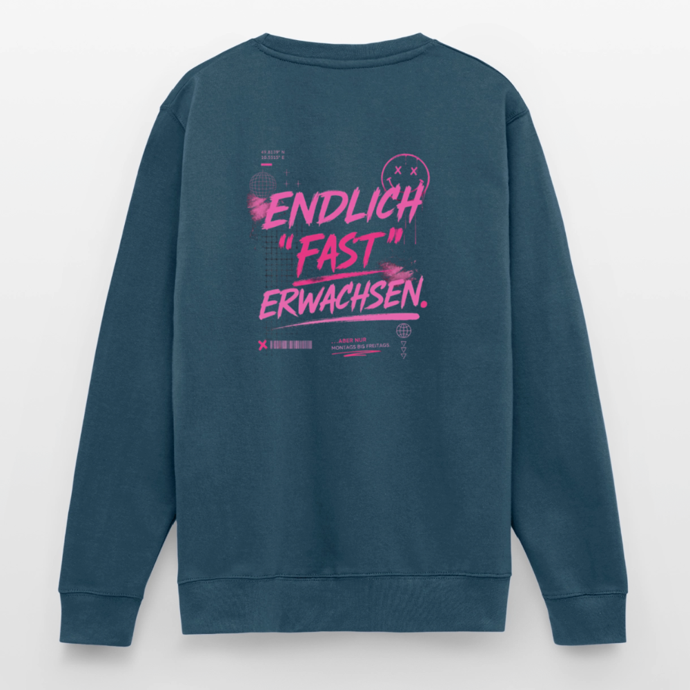 Unisex Pullover " fast Erwachsen pink" - Indigoblau