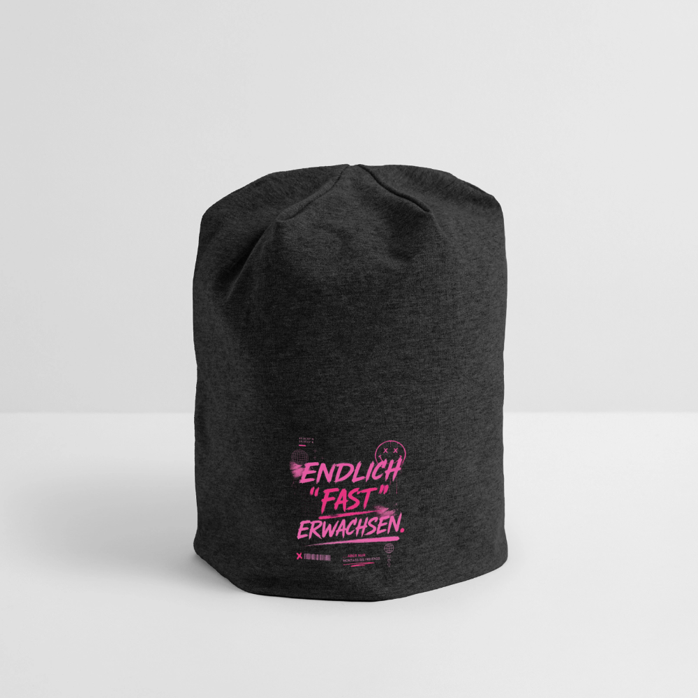 Jersey-Beanie "fast Erwachsen pink" - Anthrazit