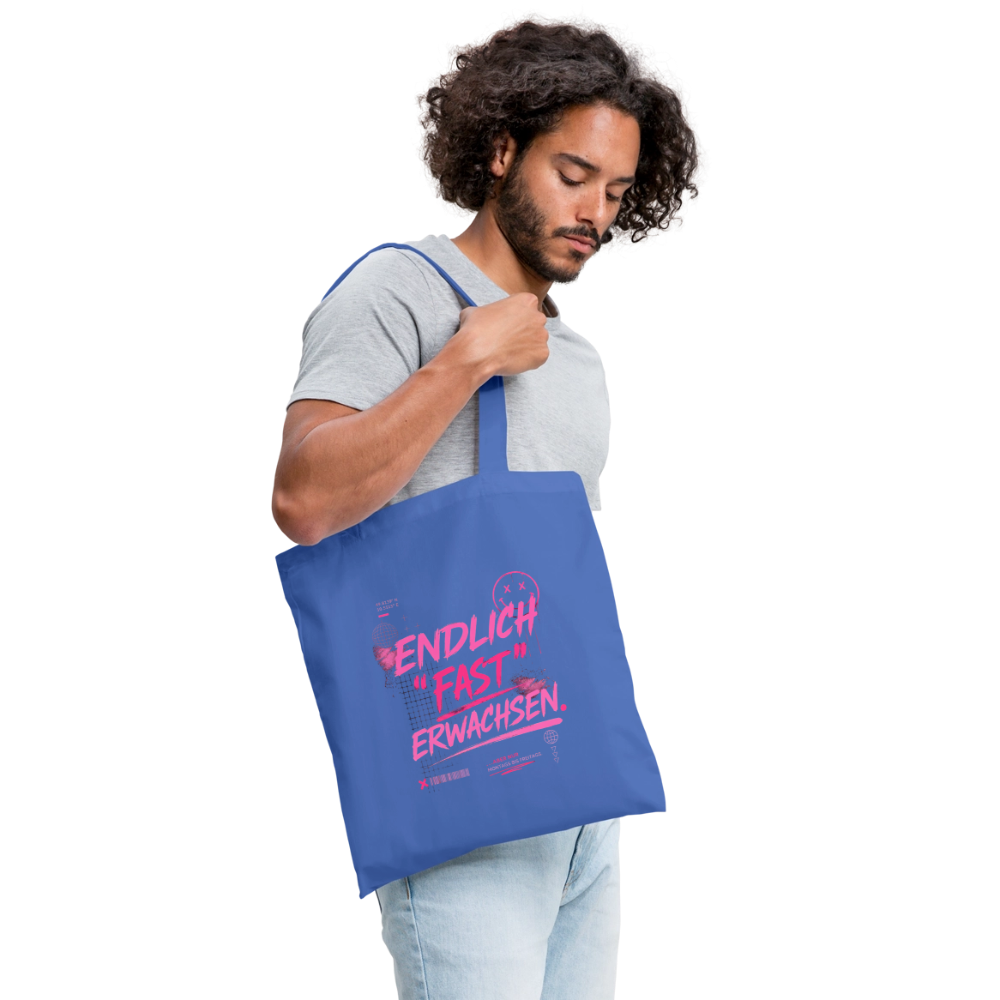 Stoffbeutel. "fast Erwachsen pink" - Hellblau