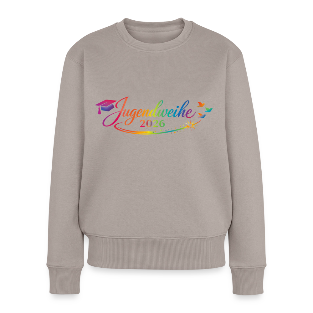 Frauen Premium Pullover " Jahreslogo 2026" - Taupe