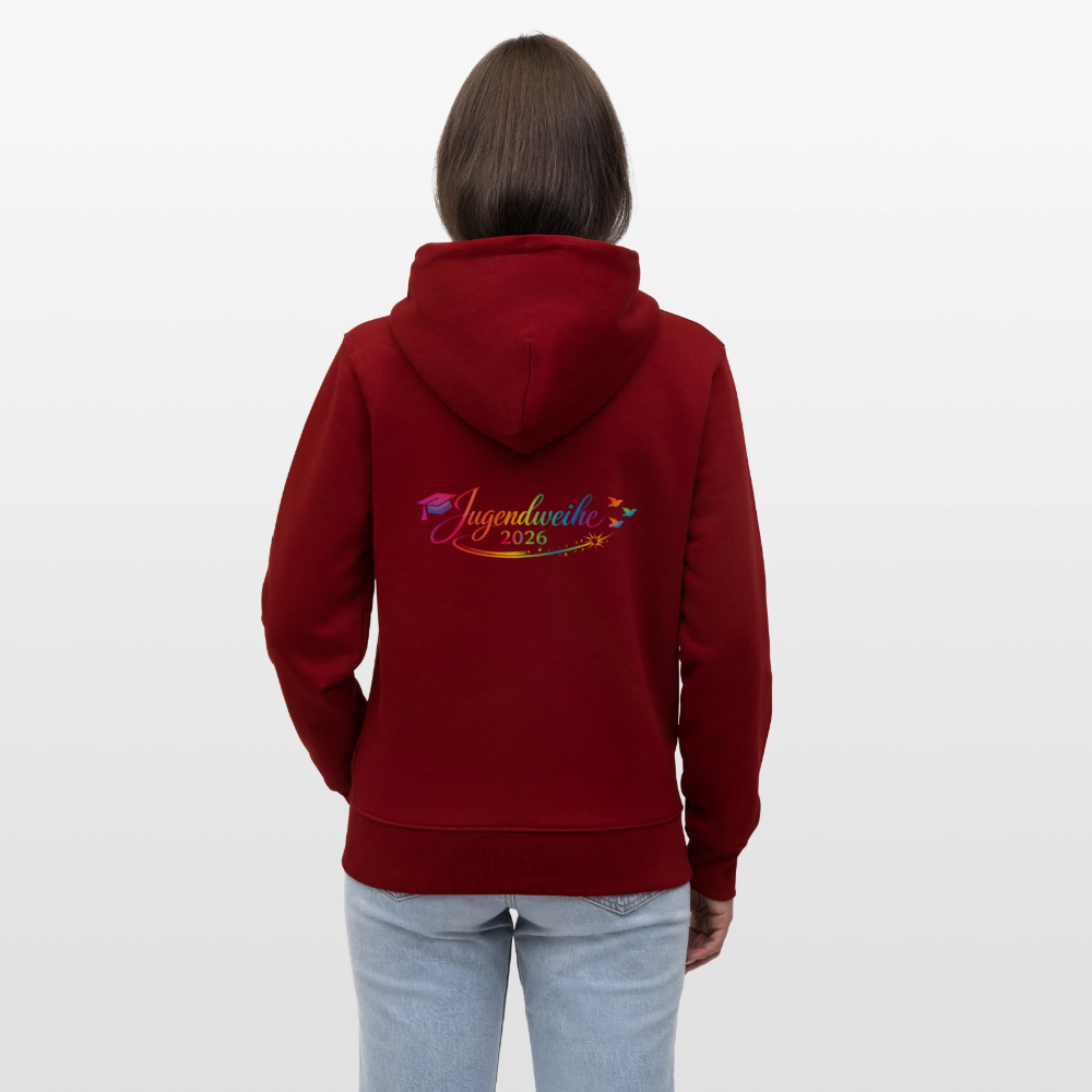Stanley/Stella Unisex Bio-Kapuzenjacke CULTIVATOR  "Jahreslogo 2026" - Burgunderrot