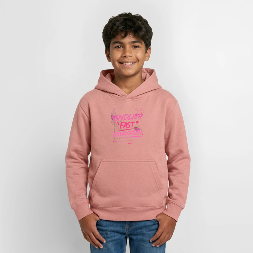 Teenager Hoodie "fast Erwachsen pink"" - Altrosa