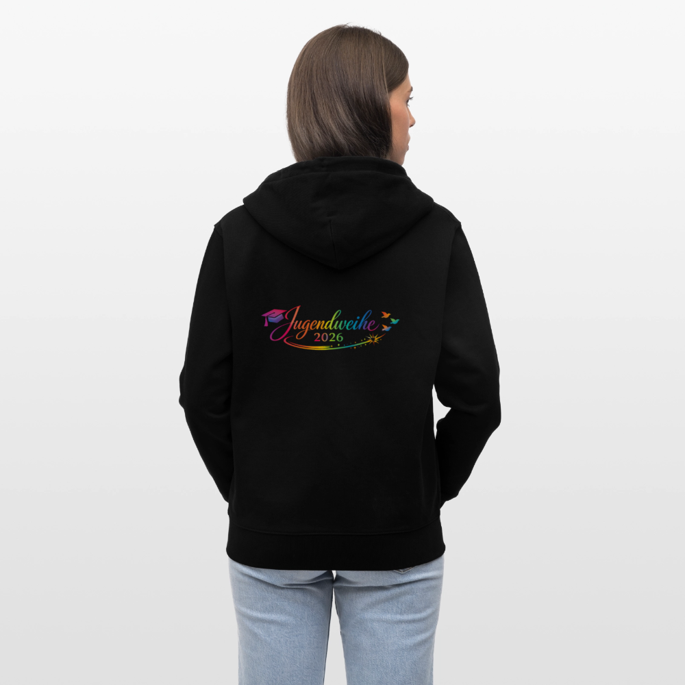 Stanley/Stella Unisex Bio-Kapuzenjacke CULTIVATOR  "Jahreslogo 2026" - Schwarz