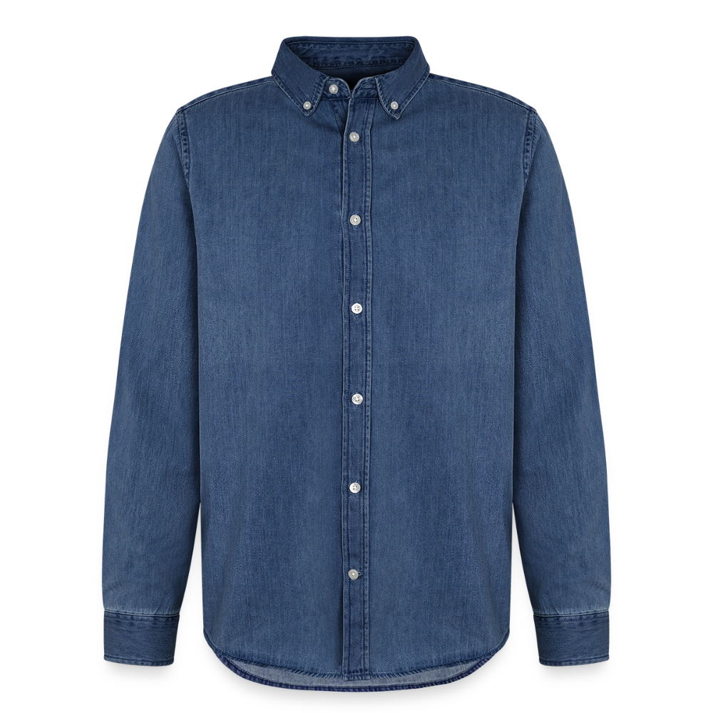 Männer Jeanshemd Organic von Stanley/Stella "Jahreslogo 2026" - verwaschenes Mittelblau 