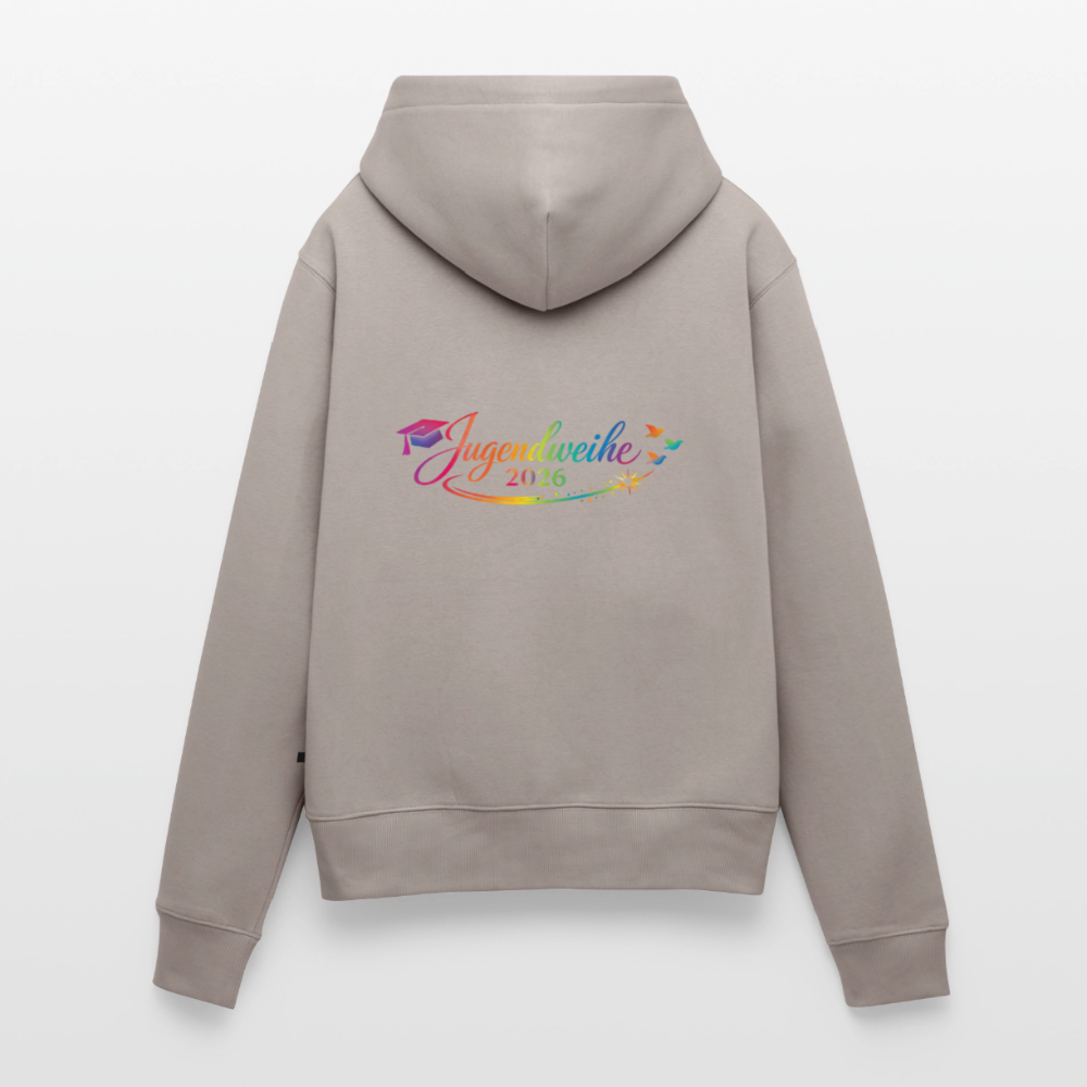 Frauen Premium Hoodie "Jahreslogo 2026" - Taupe
