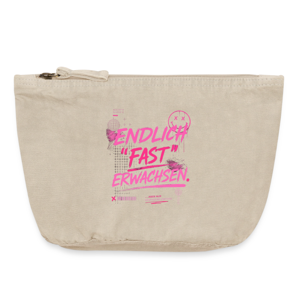 Vintage Reißverschluss-Täschchen  "fast erwachsen pink" - Vintage Sand 