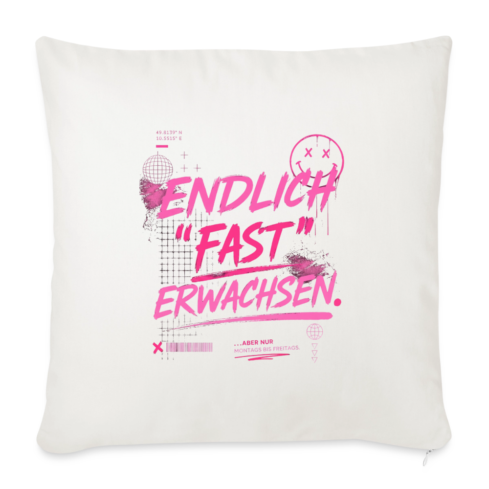 Sofakissen mit Füllung 44 x 44 cm "fast Erwachsen pink" - Naturweiß 