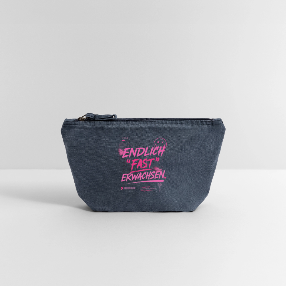 Vintage Reißverschluss-Täschchen  "fast erwachsen pink" - Vintage Denim