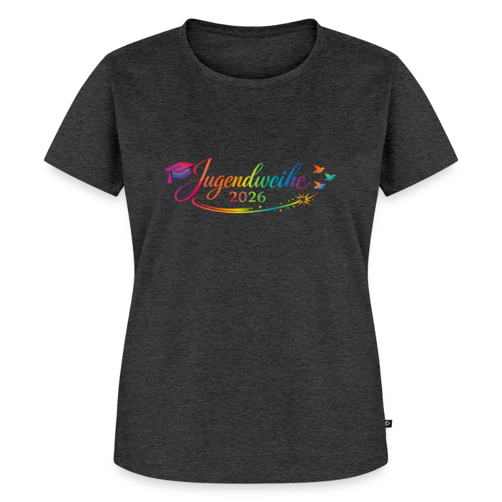 Frauen Premium T-Shirt nachhaltig "Jahreslogo 2026" - Anthrazit meliert