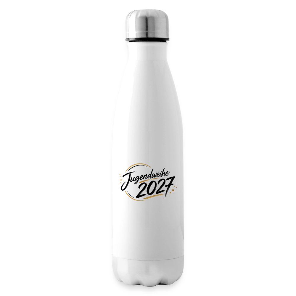 Isolierflasche mit Jahreslogo 2027 - Weiß