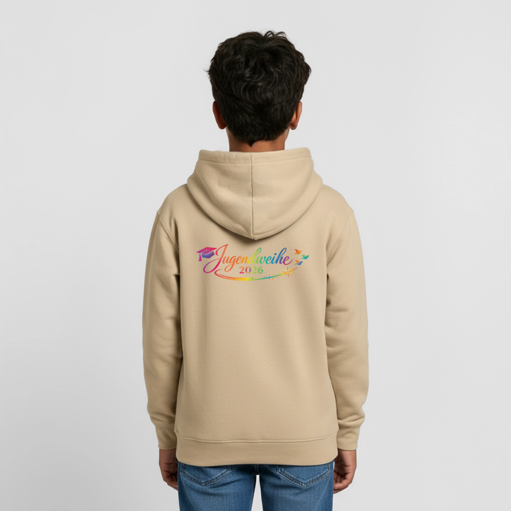 Teenager Hoodie "Jahreslogo 2026" - Sand