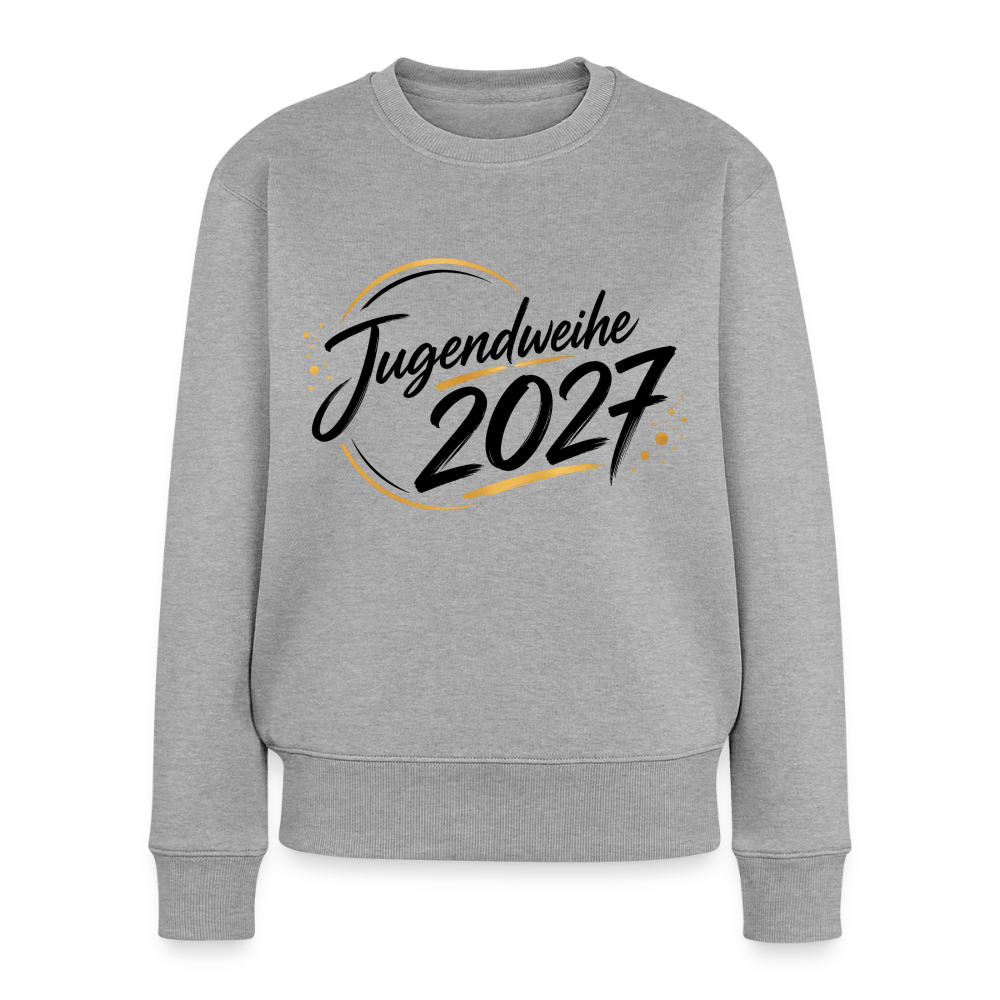 Frauen Premium Pullover " Jahreslogo 2027" - Grau meliert