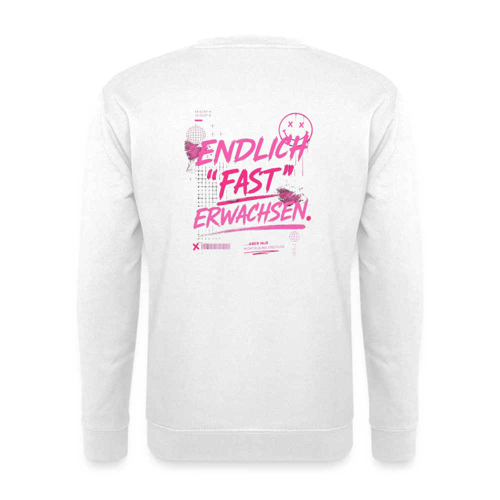 Unisex Pullover " fast Erwachsen pink" - Weiß