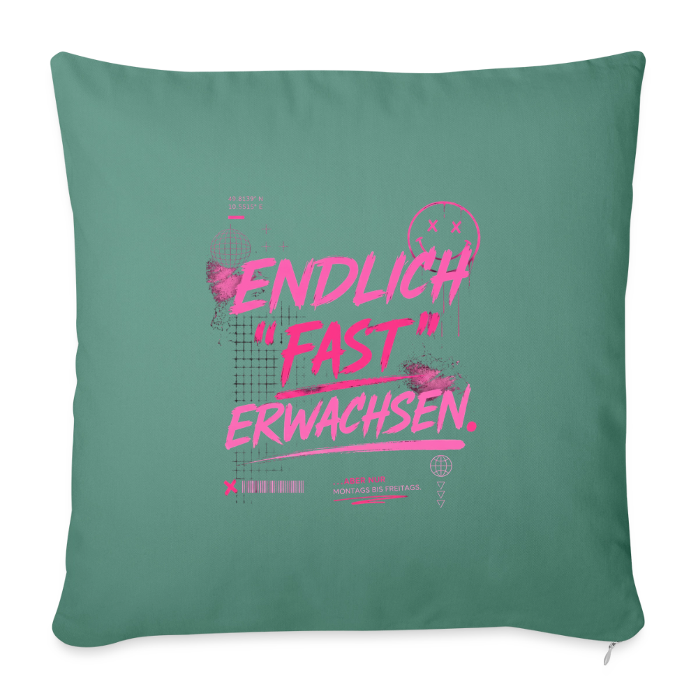 Sofakissenbezug 44 x 44 cm "fast Erwachsen pink" - Tanngrün