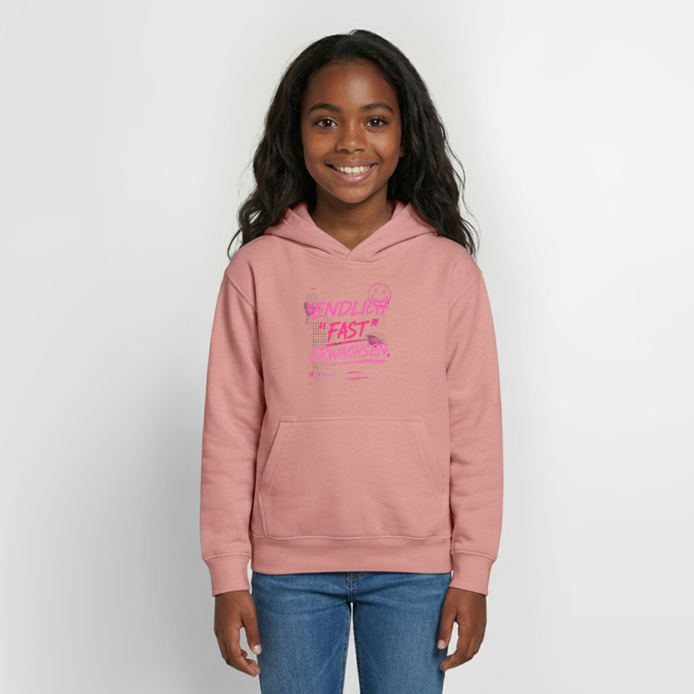 Teenager Hoodie "fast Erwachsen pink"" - Altrosa
