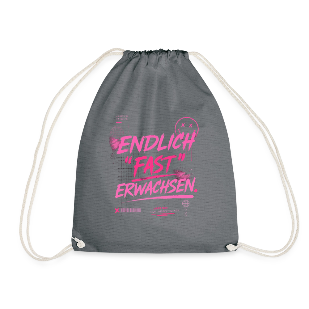 Turnbeutel  " fast Erwachsen pink" - Grau