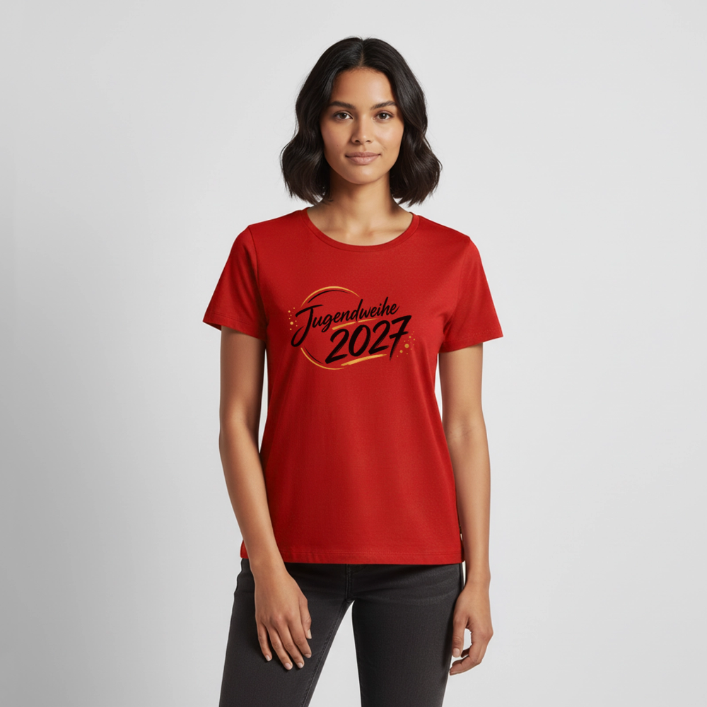 Frauen Premium T-Shirt nachhaltig "Jahreslogo 2027" - Rot