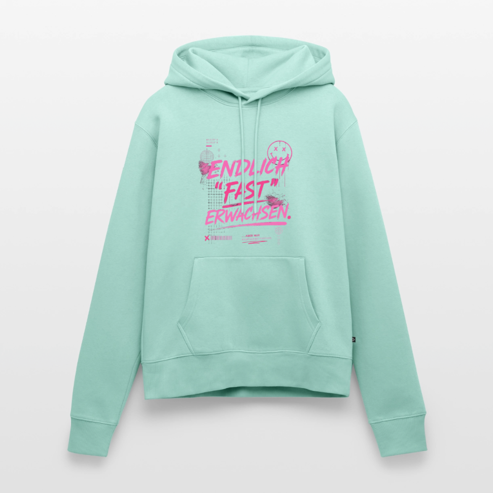 Frauen Premium Hoodie "fast Erwachsen pink" - Mint 