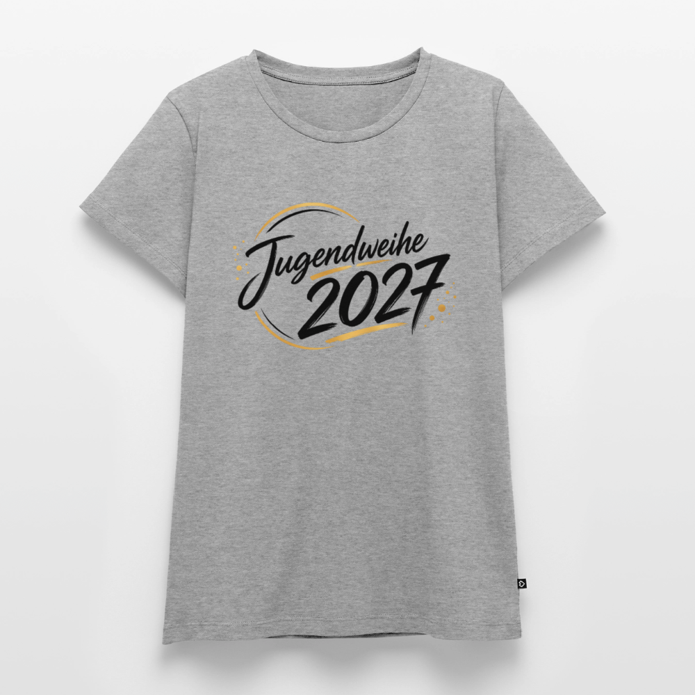 Frauen Premium T-Shirt nachhaltig "Jahreslogo 2027" - Grau meliert