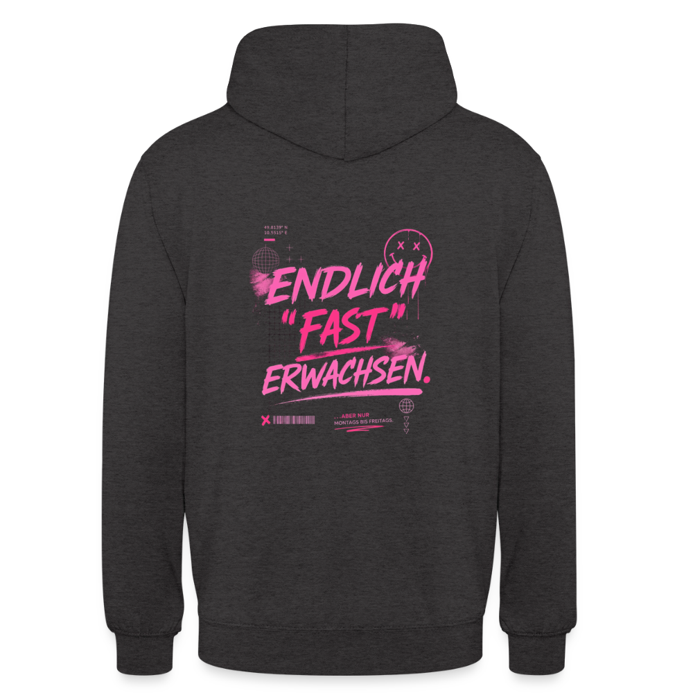 Unisex Hoodie "fast Erwachsen pink" - Anthrazit