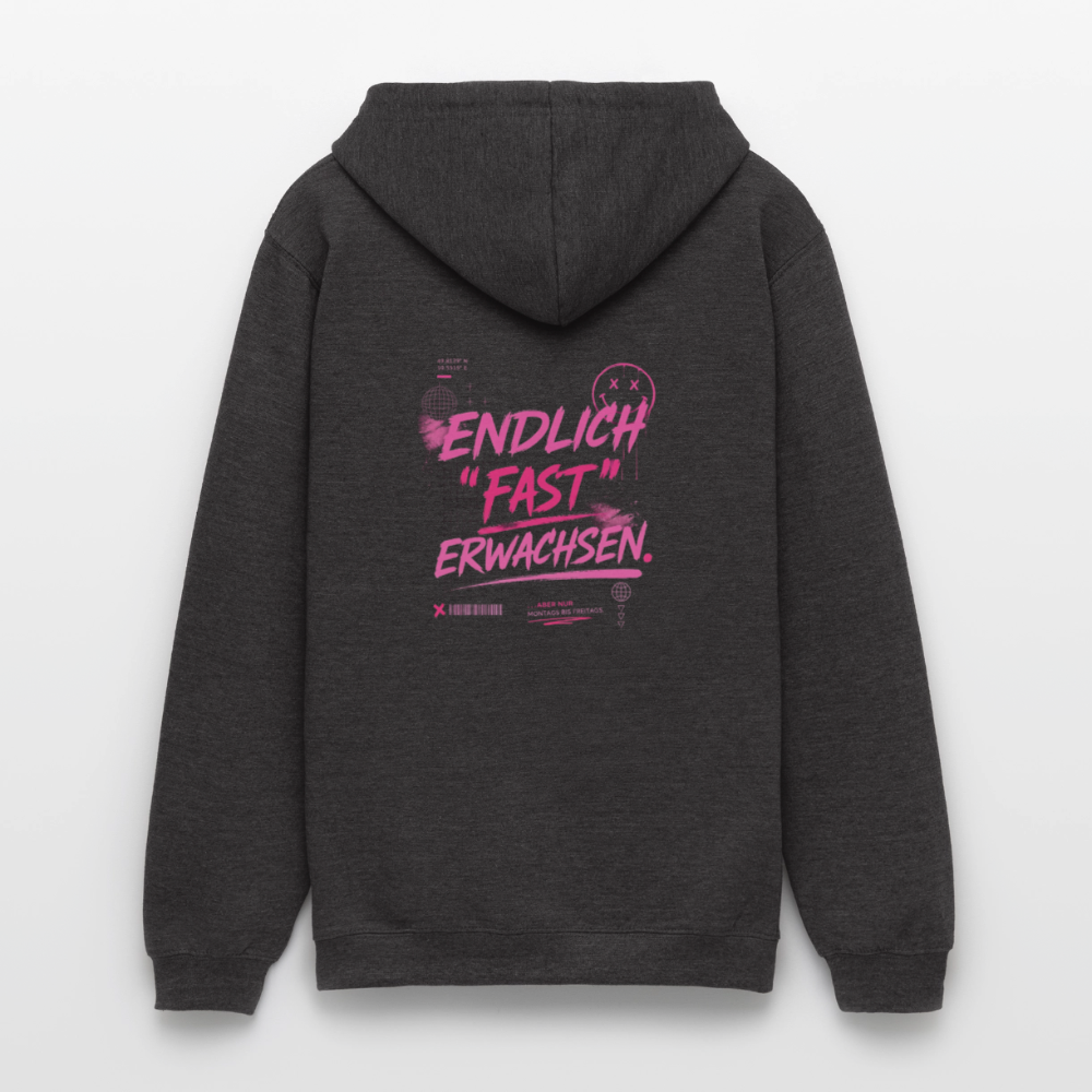 Unisex Hoodie "fast Erwachsen pink" - Anthrazit