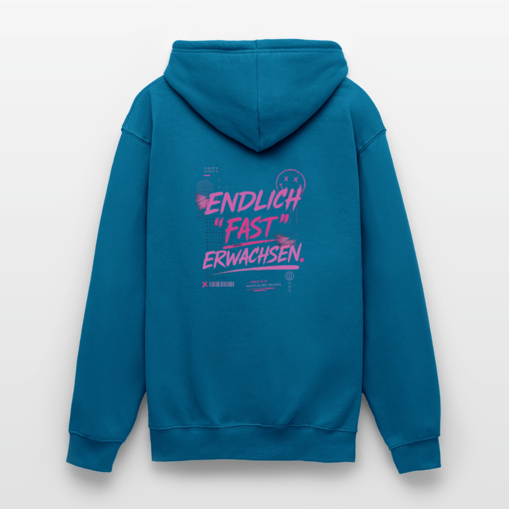 Unisex Hoodie "fast Erwachsen pink" - Tiefseeblau 