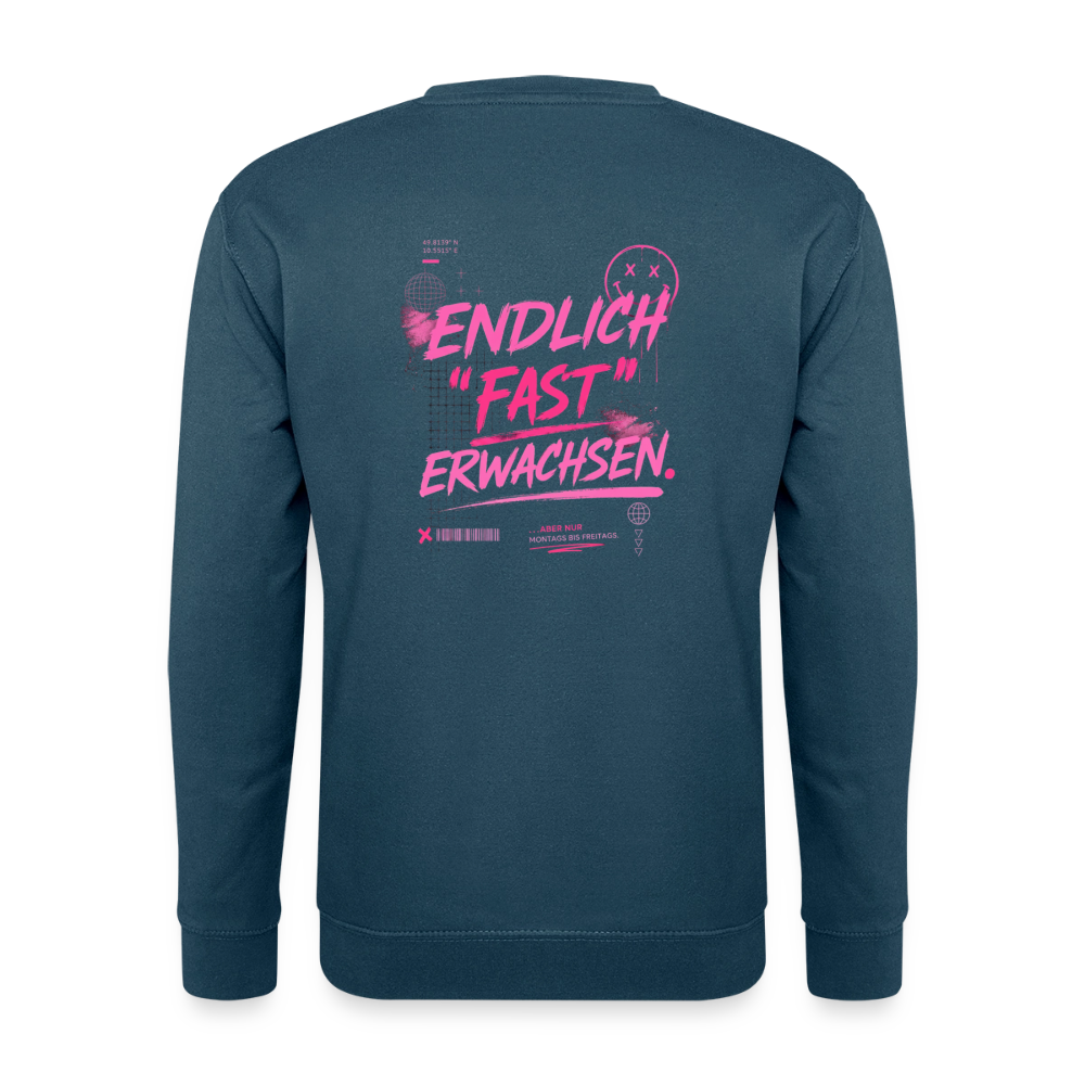 Unisex Pullover " fast Erwachsen pink" - Indigoblau