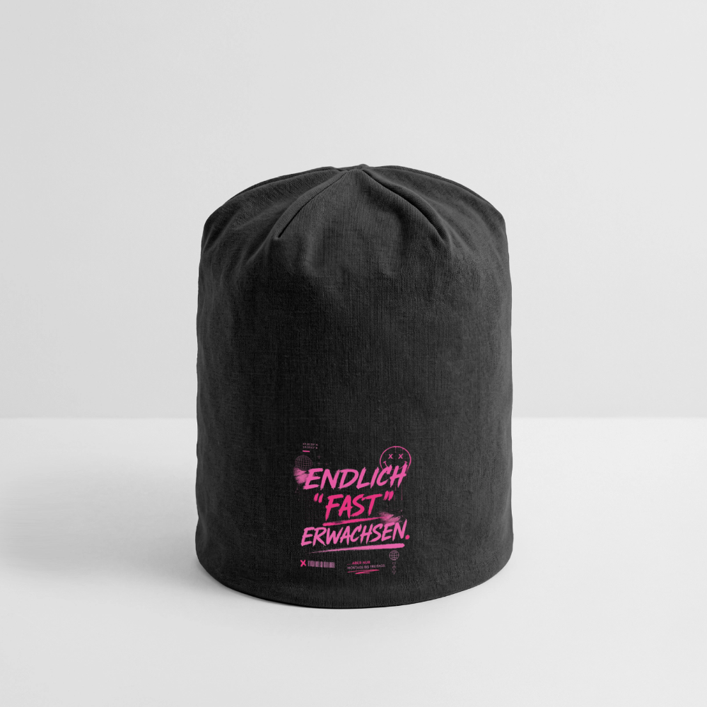 Jersey-Beanie "fast Erwachsen pink" - Schwarz