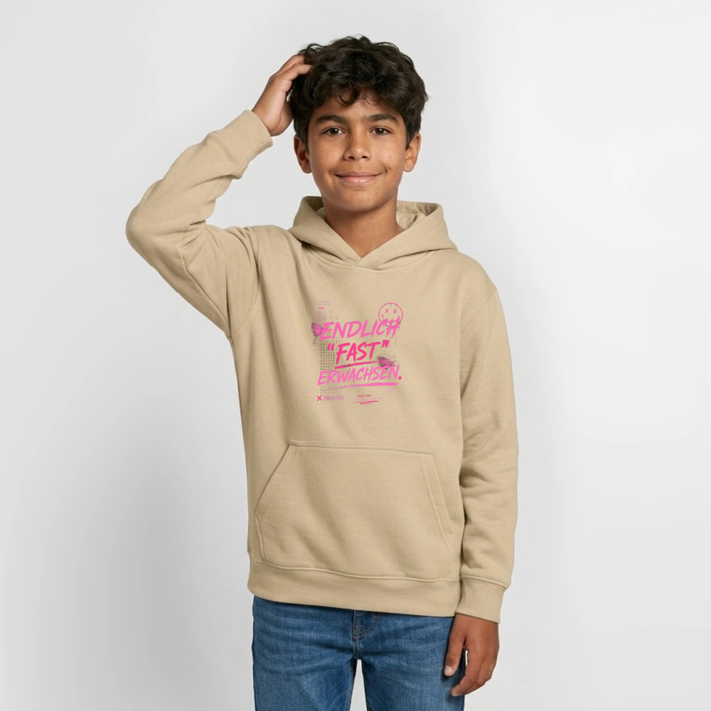 Teenager Hoodie "fast Erwachsen pink"" - Sand