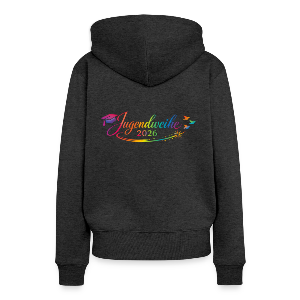 Frauen Premium Hoodie "Jahreslogo 2026" - Anthrazit meliert