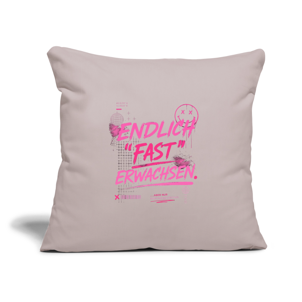 Sofakissenbezug 44 x 44 cm "fast Erwachsen pink" - helles Taupe