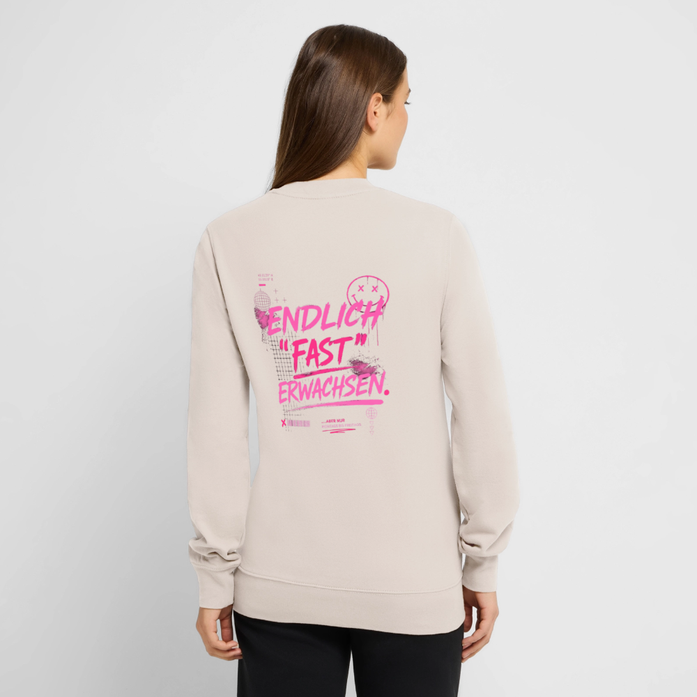 Unisex Pullover " fast Erwachsen pink" - Sand