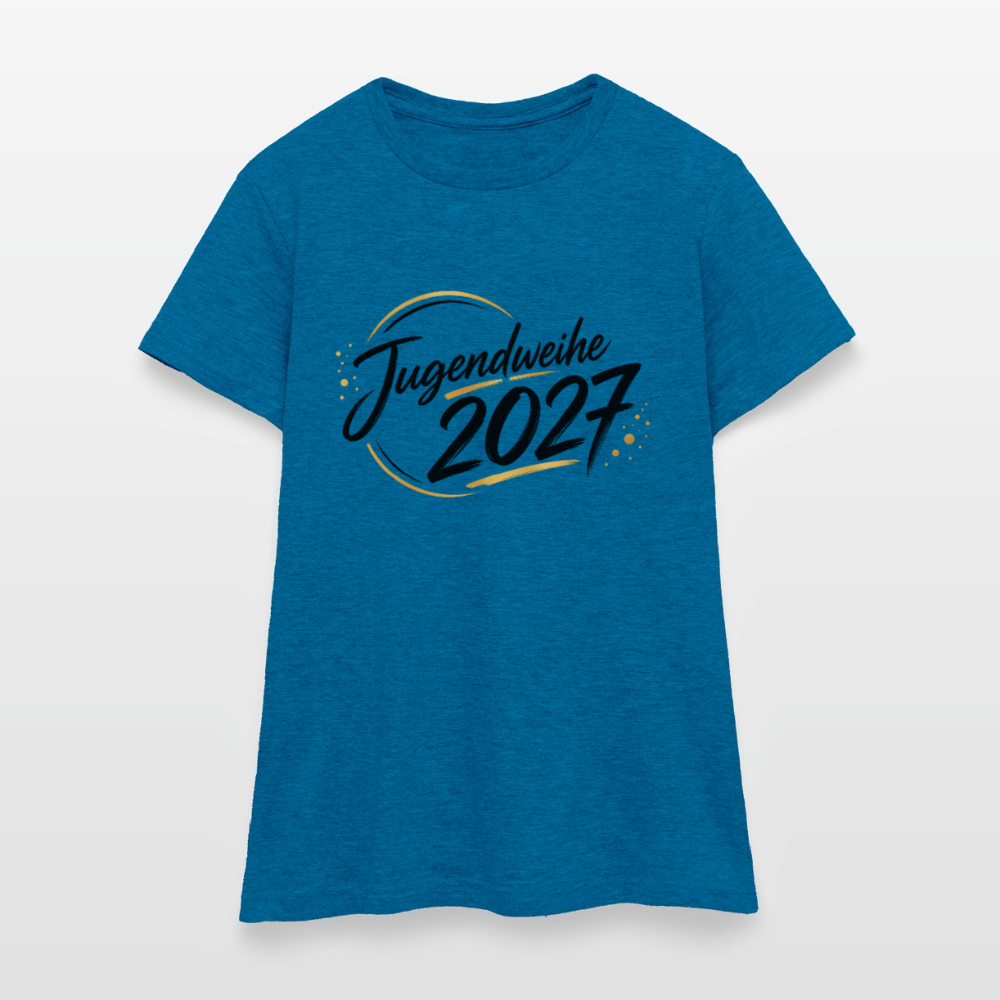 Frauen T-Shirt "Jahreslogo 2027" - Antikblaues Saphir meliert