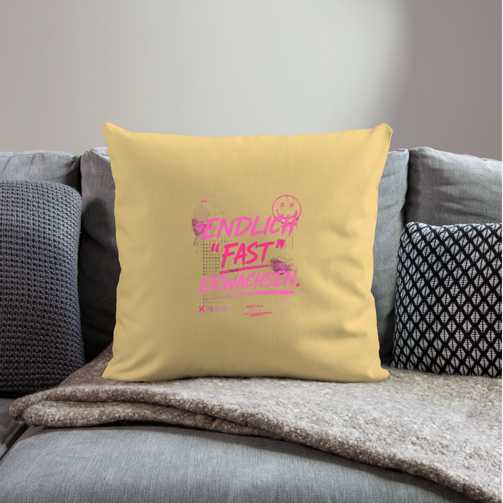 Sofakissenbezug 44 x 44 cm "fast Erwachsen pink" - Hellgelb