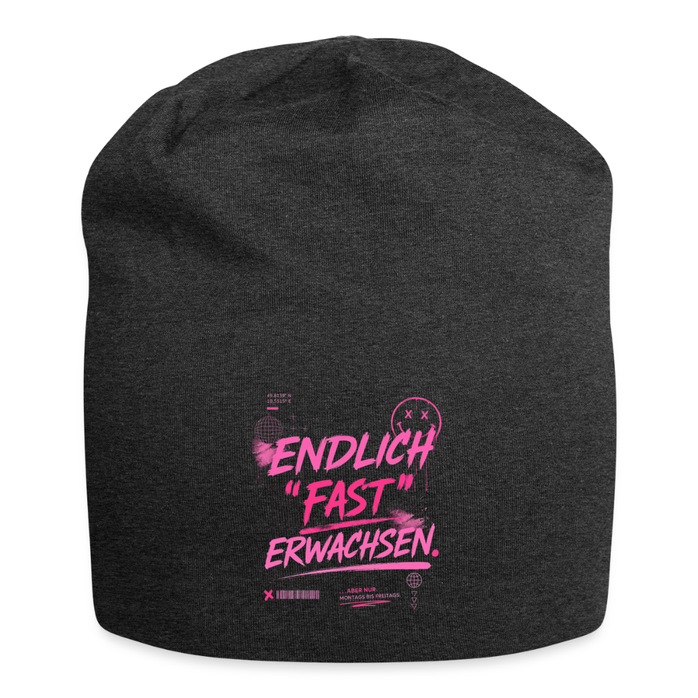 Jersey-Beanie "fast Erwachsen pink" - Anthrazit