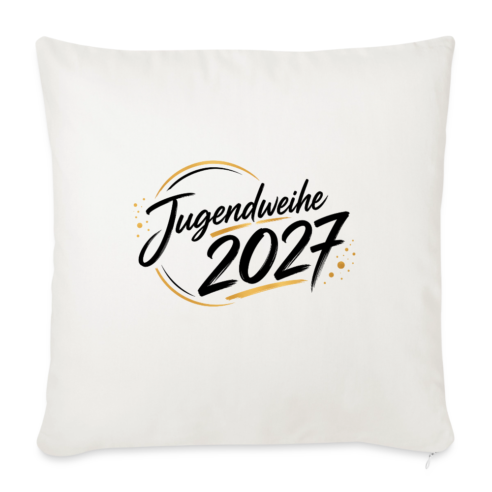 Sofakissen mit Füllung 44 x 44 cm Jahreslogo 2027 - Naturweiß 