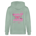 Stanley/Stella Unisex Bio-Kapuzenjacke CULTIVATOR  "fast Erwachsen pink" - Helles Graugrün