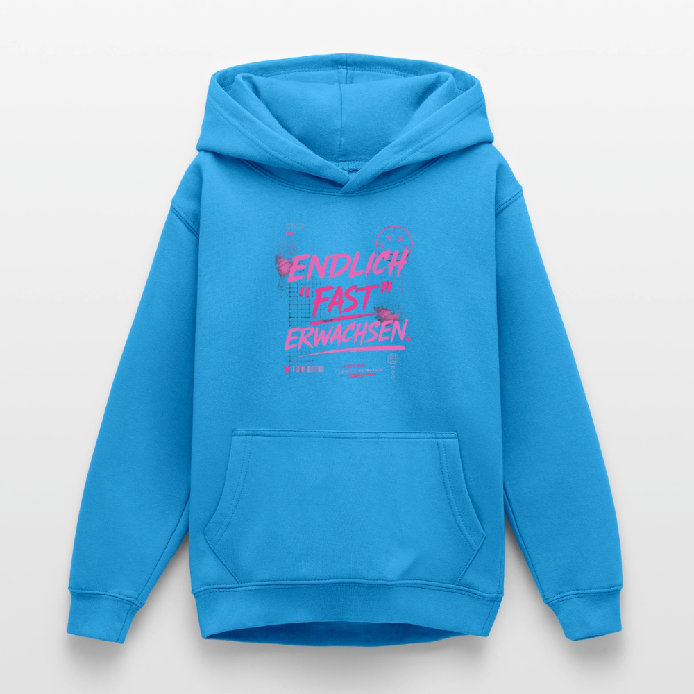 Teenager Hoodie "fast Erwachsen pink"" - Meeresblau