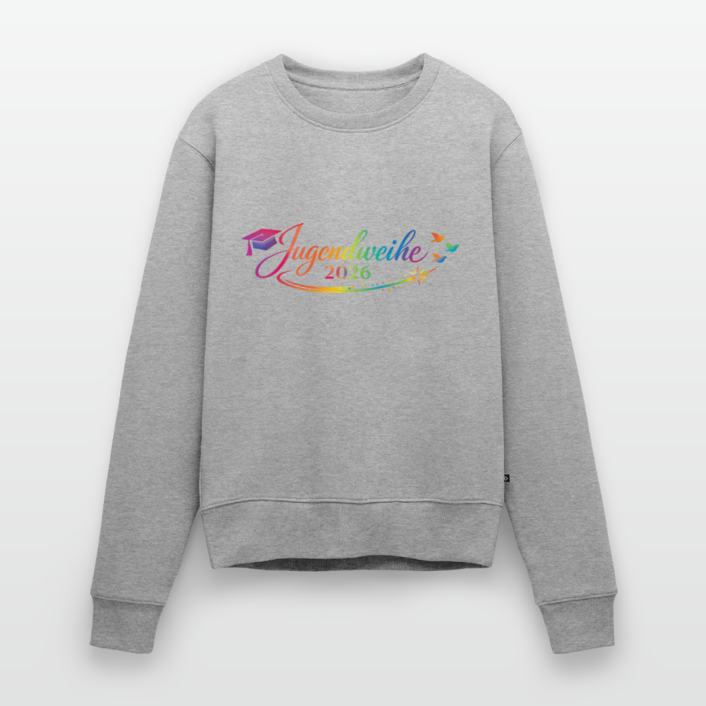 Frauen Premium Pullover " Jahreslogo 2026" - Grau meliert
