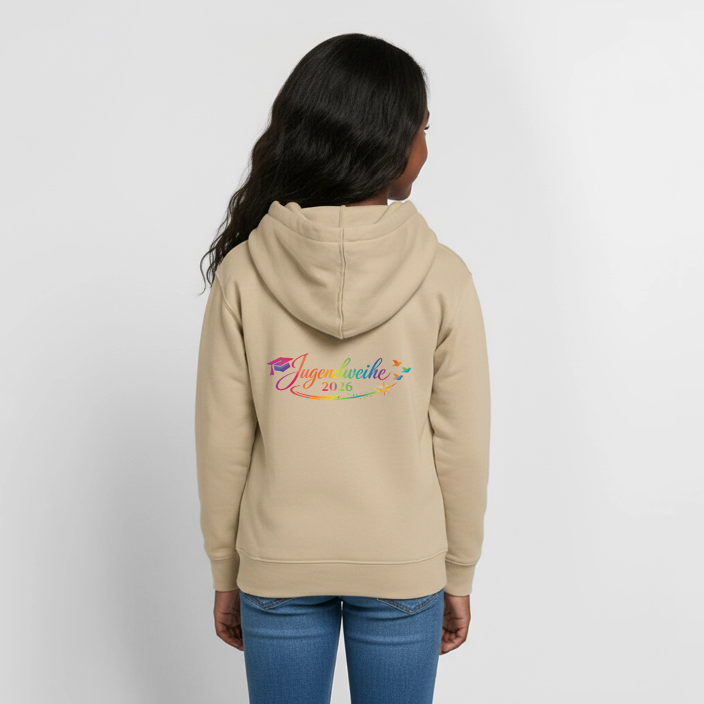 Teenager Hoodie "Jahreslogo 2026" - Sand