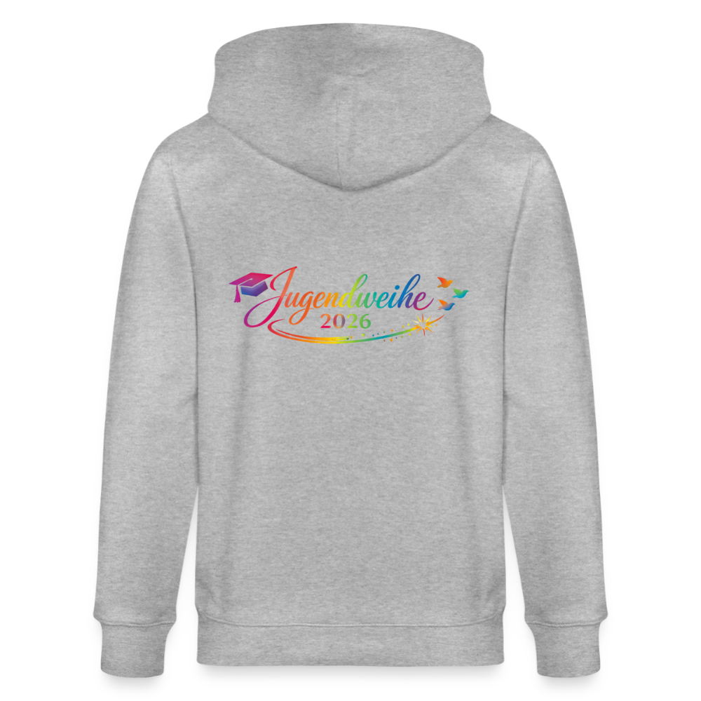 Stanley/Stella Unisex Bio-Kapuzenjacke CULTIVATOR  "Jahreslogo 2026" - Grau meliert