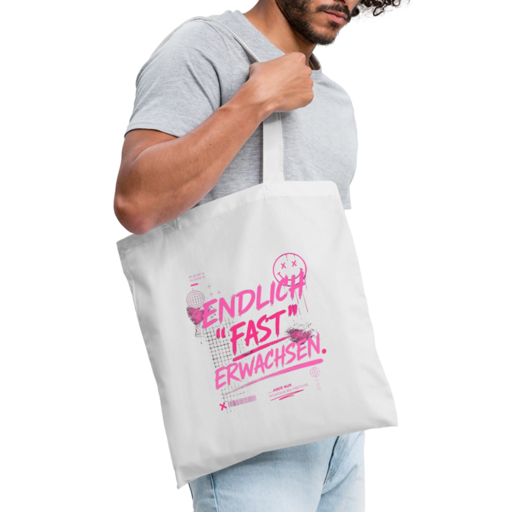 Stoffbeutel. "fast Erwachsen pink" - Weiß