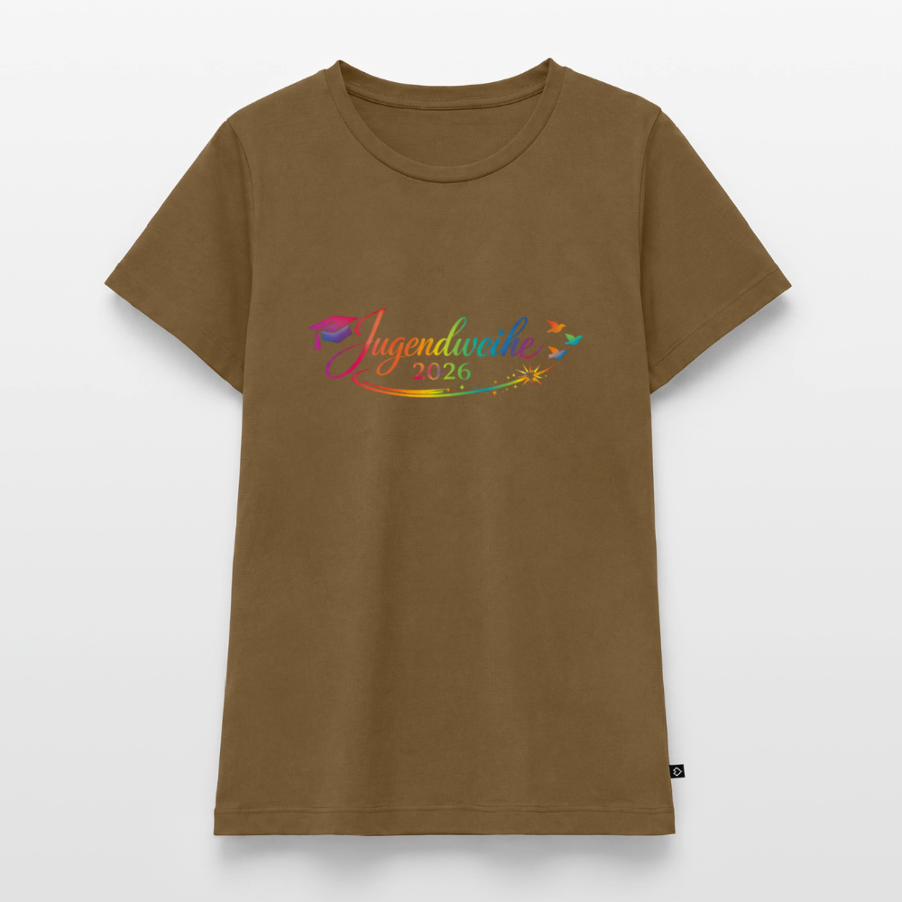 Frauen Premium T-Shirt nachhaltig "Jahreslogo 2026" - Nussbraun