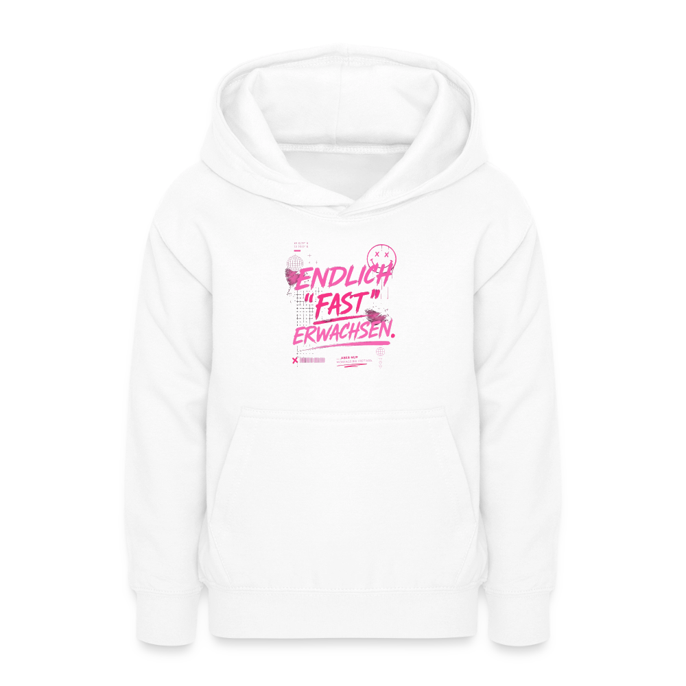 Teenager Hoodie "fast Erwachsen pink"" - Weiß