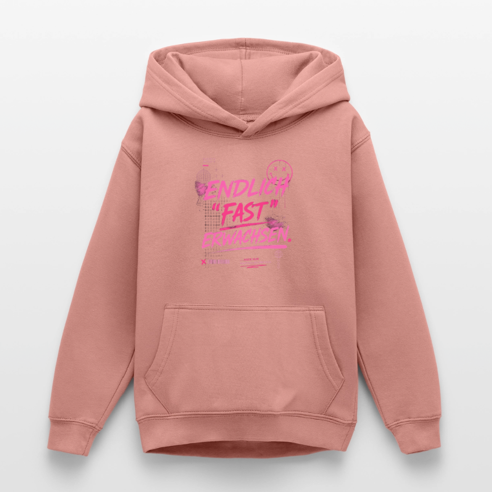 Teenager Hoodie "fast Erwachsen pink"" - Altrosa