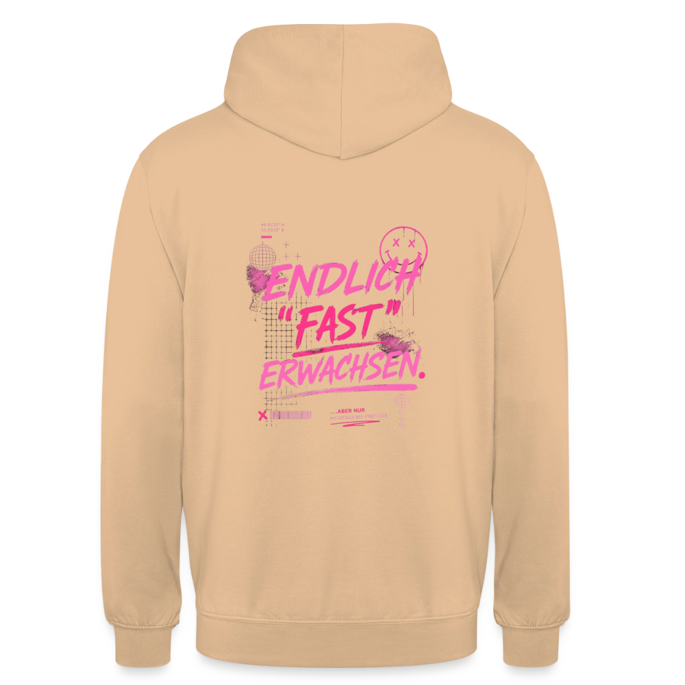 Unisex Hoodie "fast Erwachsen pink" - Pfirsich