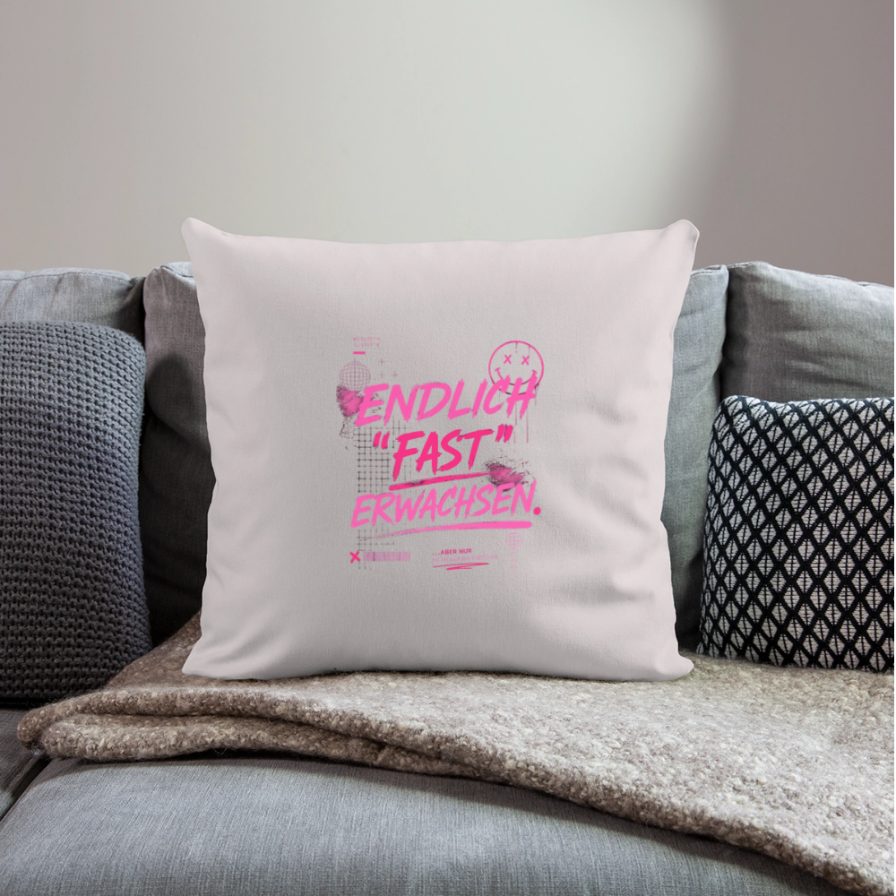 Sofakissen mit Füllung 44 x 44 cm "fast Erwachsen pink" - helles Taupe